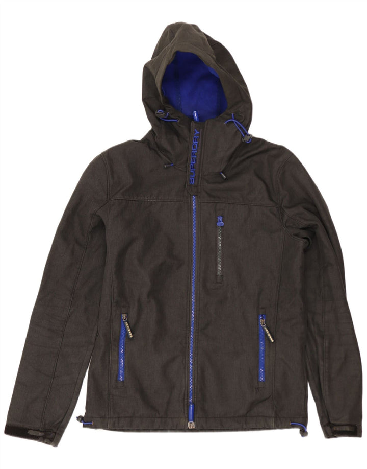 SUPERDRY Herre The Windtrekker Hooded Windbreaker Jacket UK 38 Medium Grey