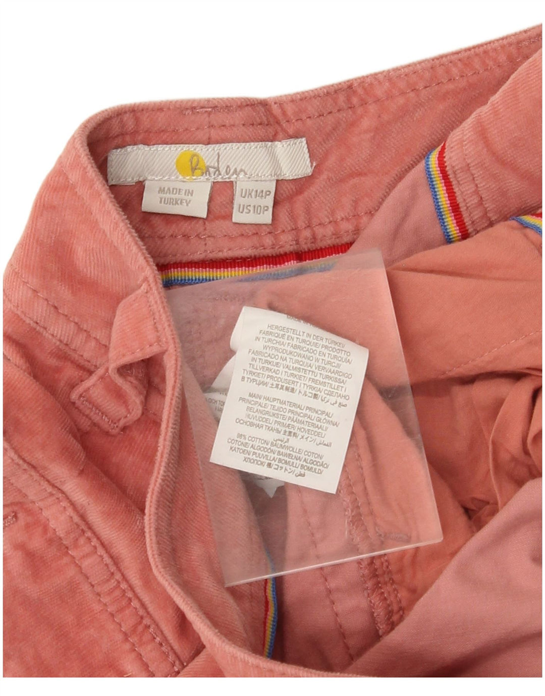 BODEN Dame Crop Joggers Corduroy Bukser UK 14 Large W34 L25 Pink