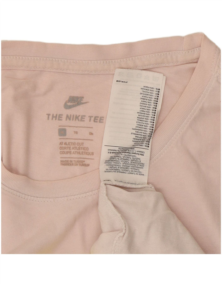 NIKE Herre Athletic Cut Grafisk T-Shirt Top XL Pink Bomuld
