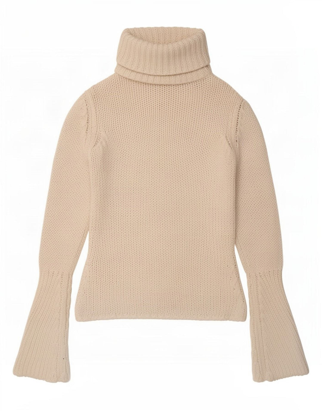 Zara Dame Rullehals Sweater UK 12 Medium Hvid Bomuld