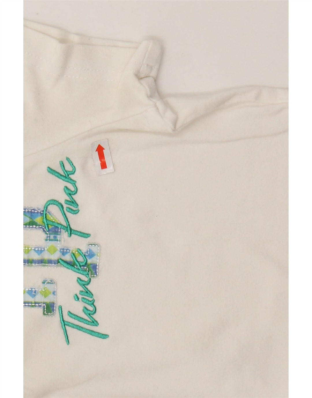 TÆNK PINK Grafisk poloshirt til kvinder UK 8 Lille hvid bomuld