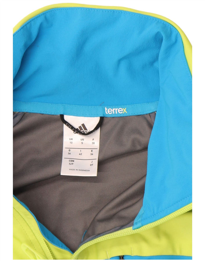 Adidas Terrex træningsdragt topjakke til kvinder UK 10 Small Green Colourblock