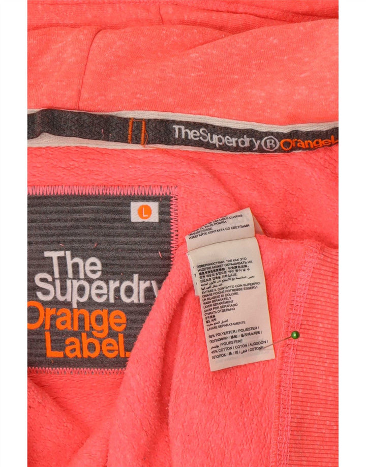 Superdry hættetrøje til kvinder med lynlås UK 16 Large Pink Polyester