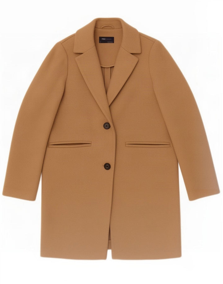 Marks & Spencer Dameoverfrakke UK 12 Medium Brun Polyester
