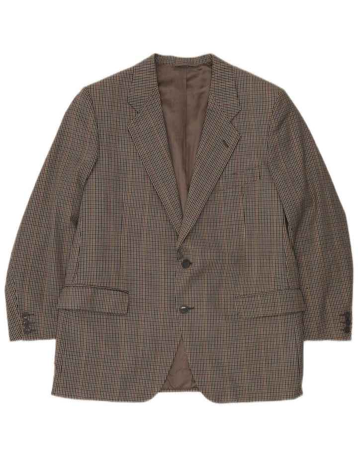 Vintage herre 2-knaps blazerjakke UK 38 Medium Grey Houndstooth
