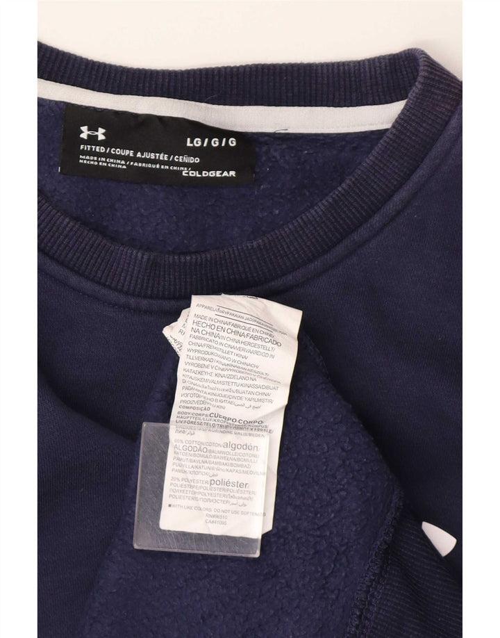 Under Armour Dame Cold Gear Sweatshirt Jumper UK 16 Large Navy Blue