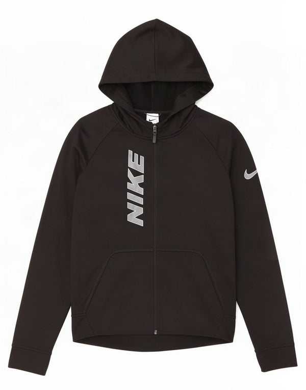Nike drenge grafisk hættetrøje 13-14 år XL sort polyester