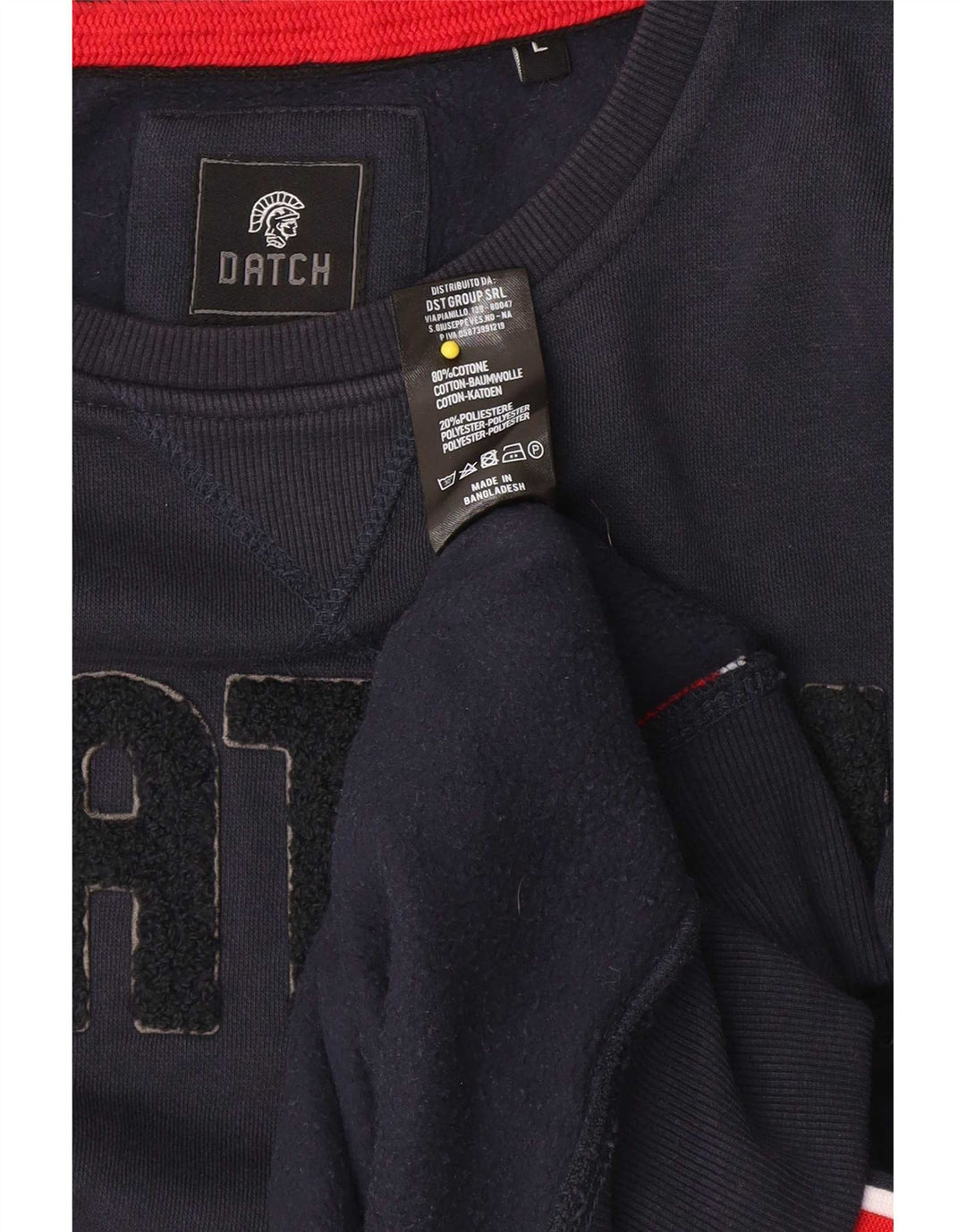 Datch grafisk sweatshirt til mænd, stor marineblå bomuld