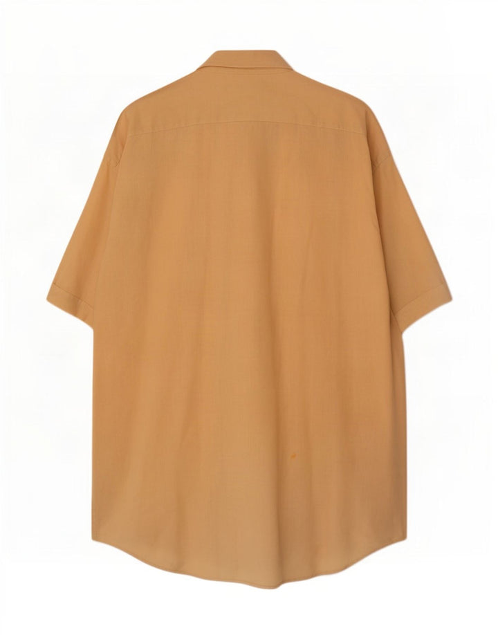 Ingram Kortærmet Herreskjorte Størrelse 40 15 3/4 Medium Gul Ramie