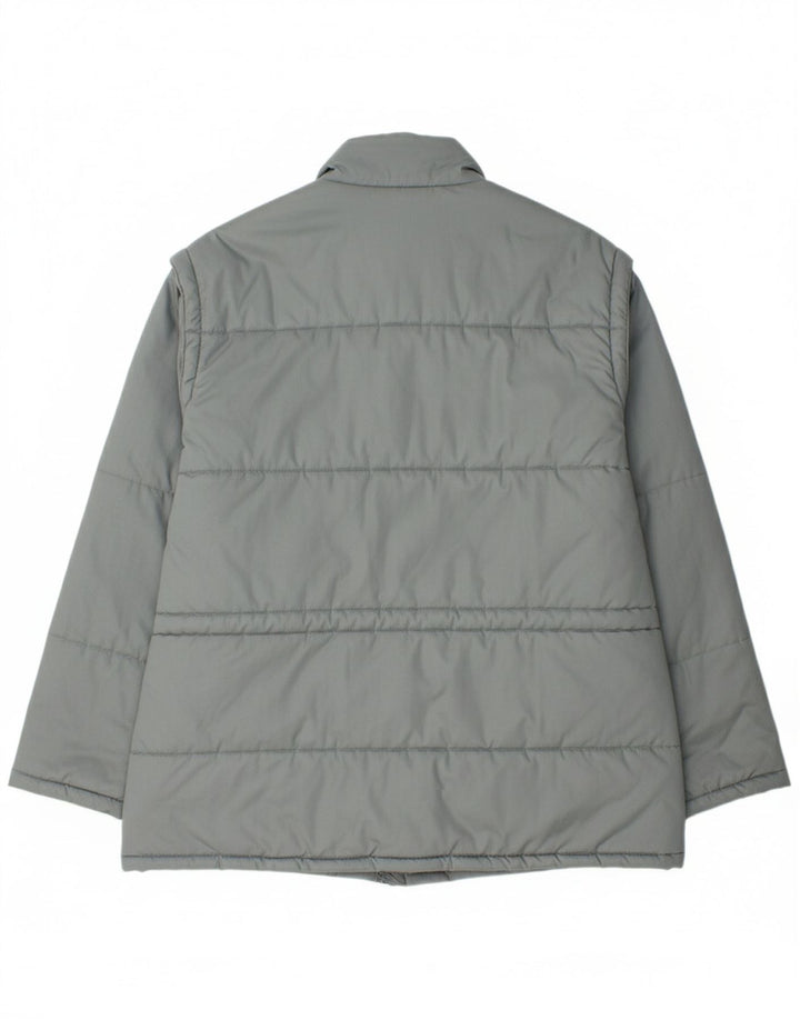 FASHION LEADER Mens Padded Jacket IT 55 2XL Grey Polyester