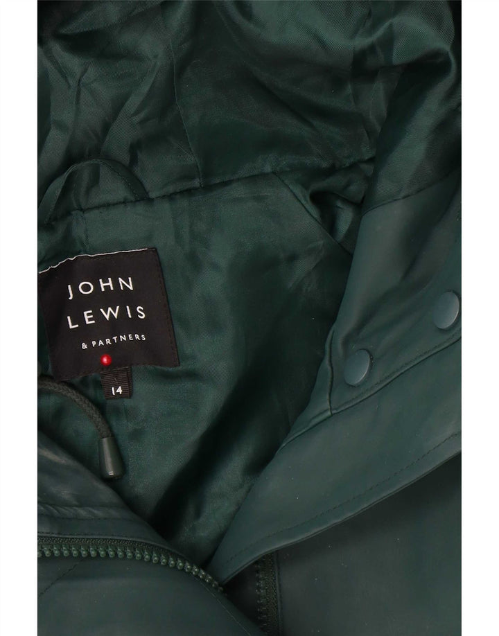 John Lewis vindjakkejakke med hætte til kvinder UK 14 Stor grøn polyester