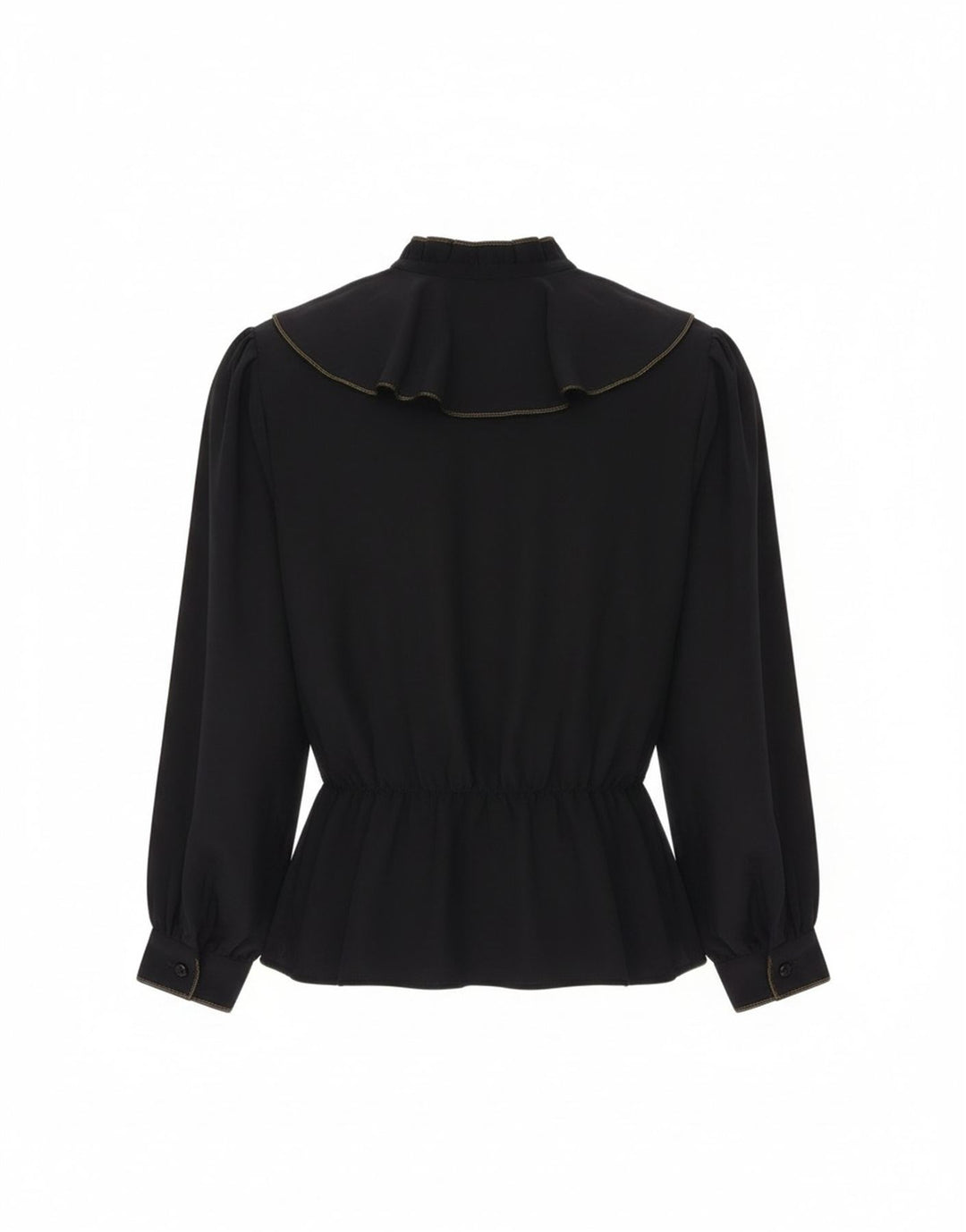 Vintage Dame Langærmet Bluse Top UK 14 Medium Navy Blue Floral