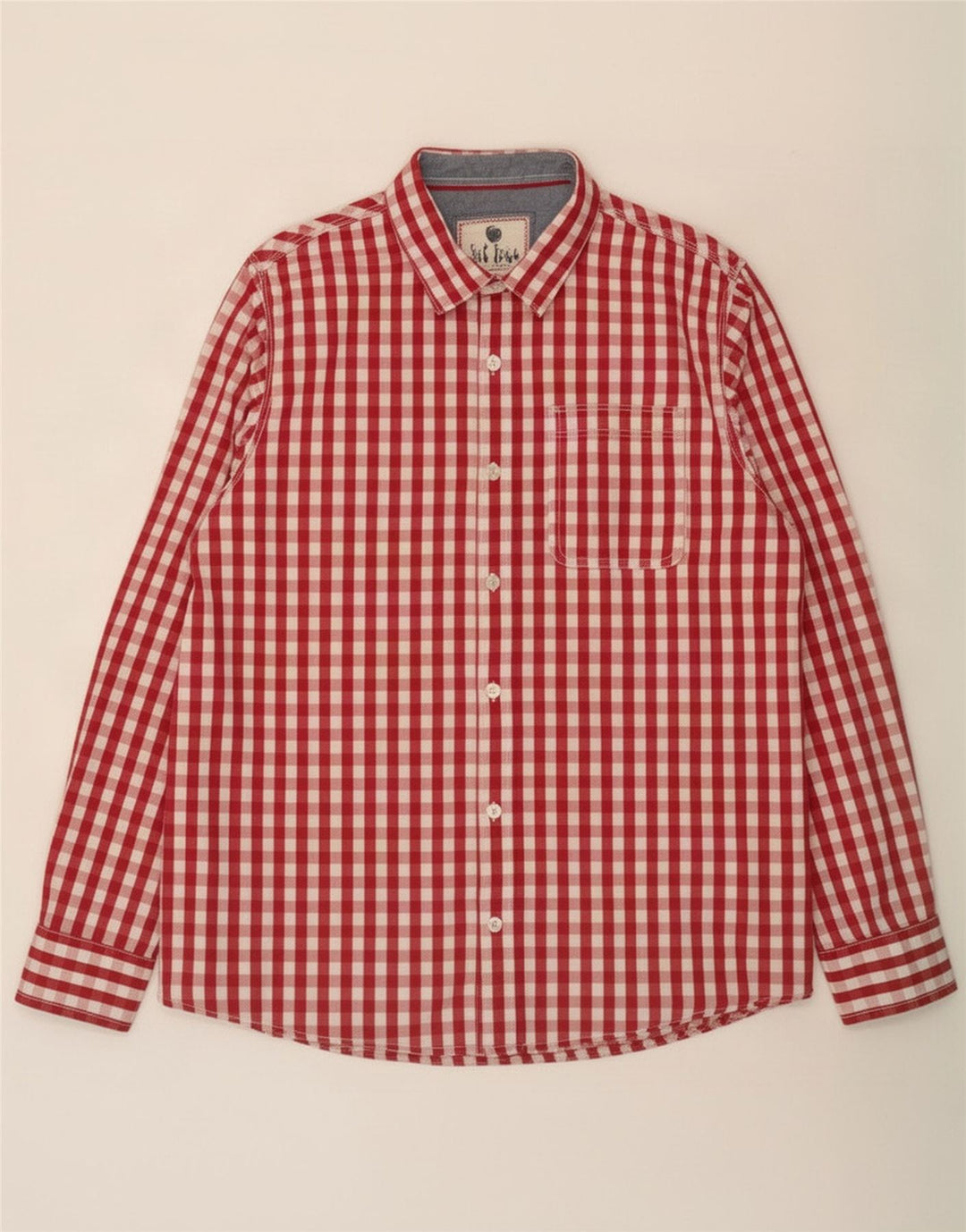 Fat Face Herreskjorte XL Rød Gingham Bomuld