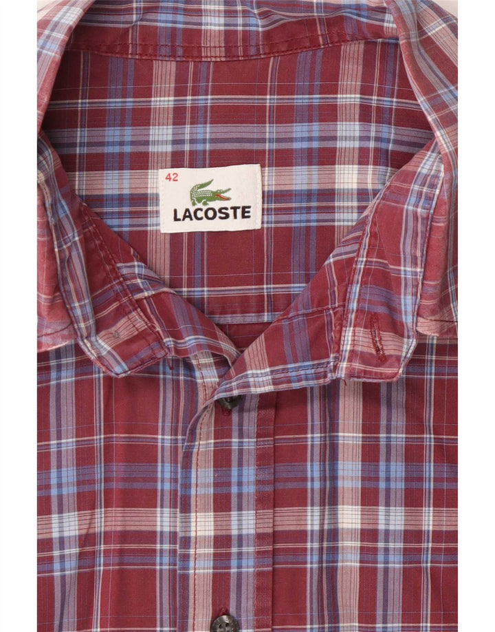 Lacoste Herreskjorte str. 42 Large Burgundy Plaid