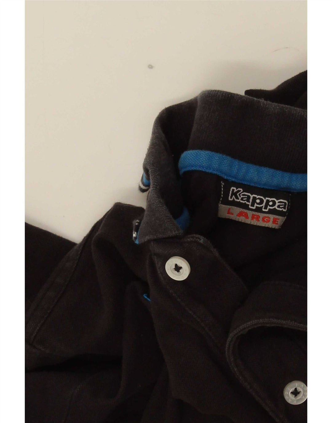 Kappa herre polo shirt stor sort stribet