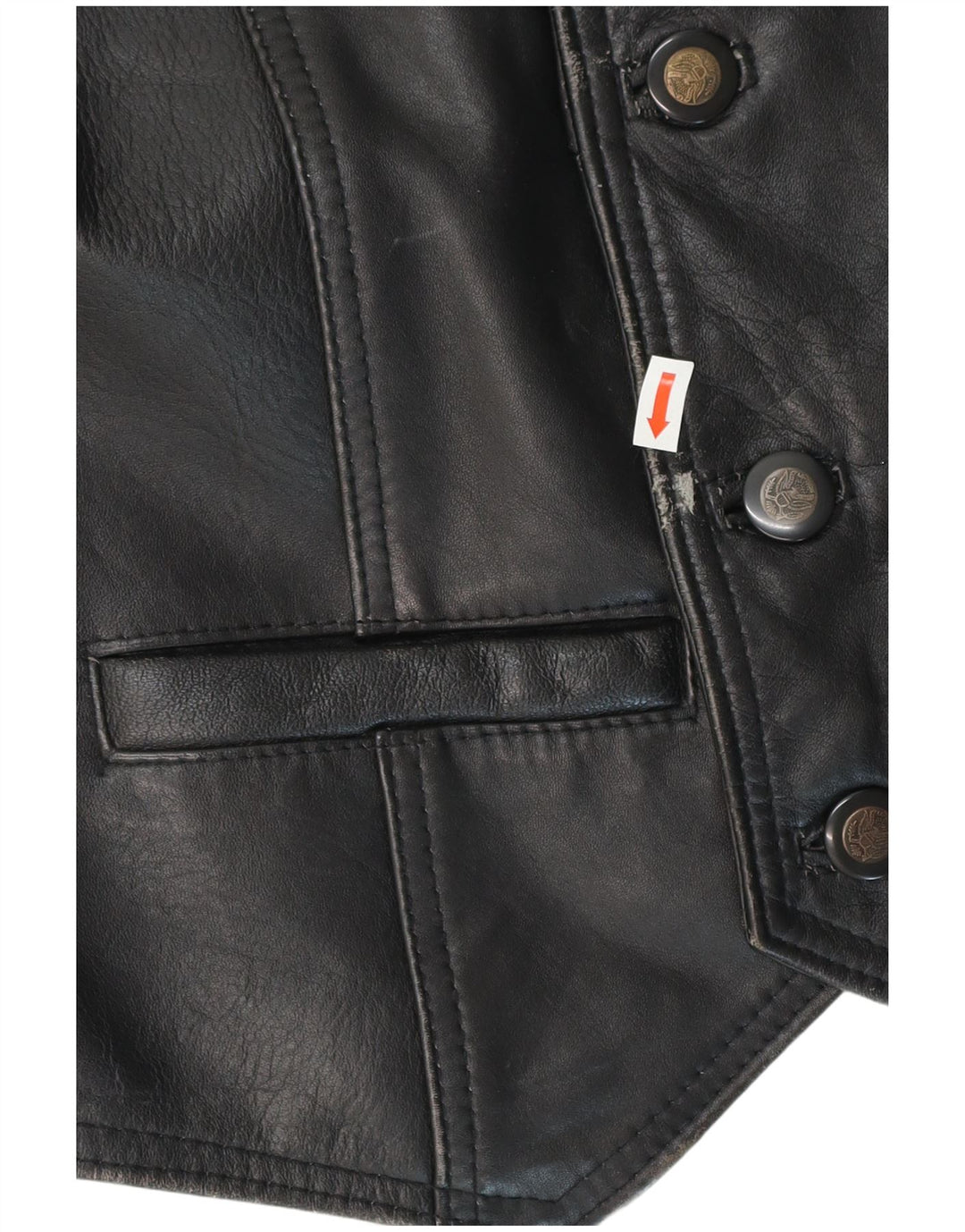 Vintage herre lædervest medium sort