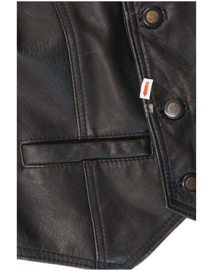 Vintage herre lædervest medium sort