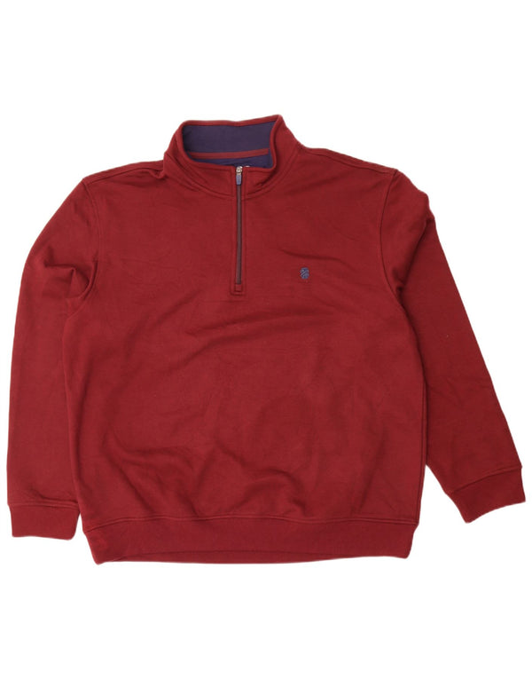 Izod Sweatshirt med lynlås til mænd XL rødbrun polyester