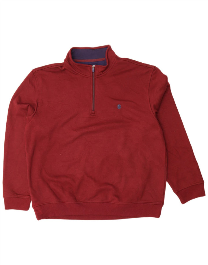 Izod Sweatshirt med lynlås til mænd XL rødbrun polyester