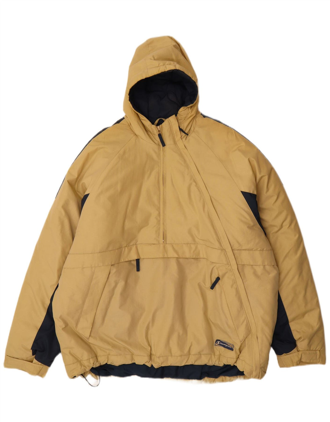 Champion Herre hættetrøje polstret jakke UK 42 XL Beige Colourblock