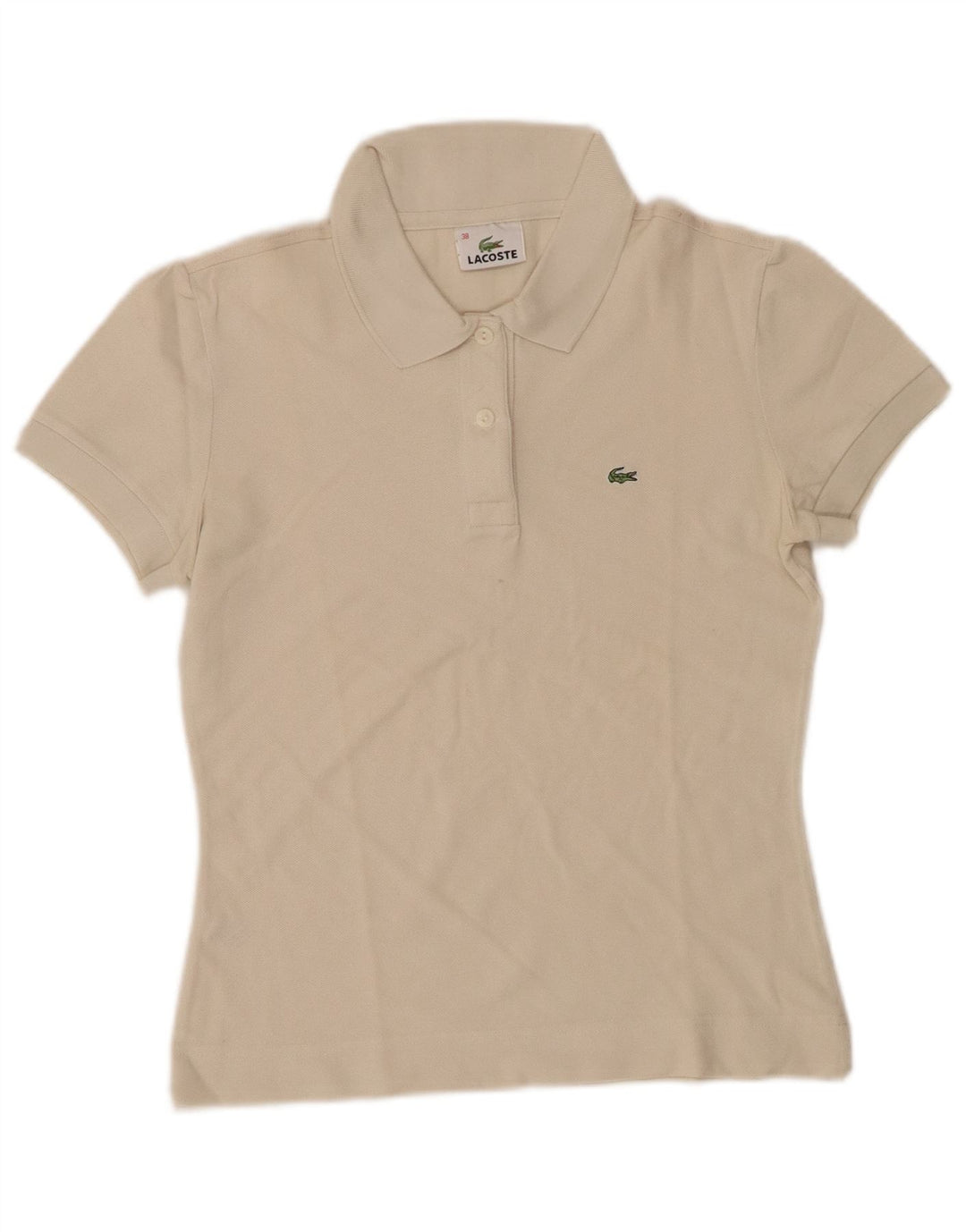 LACOSTE Poloshirt til kvinder str. 38 Medium hvid bomuld