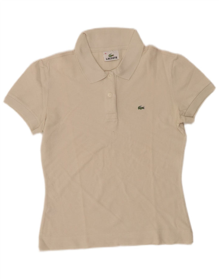 LACOSTE Poloshirt til kvinder str. 38 Medium hvid bomuld