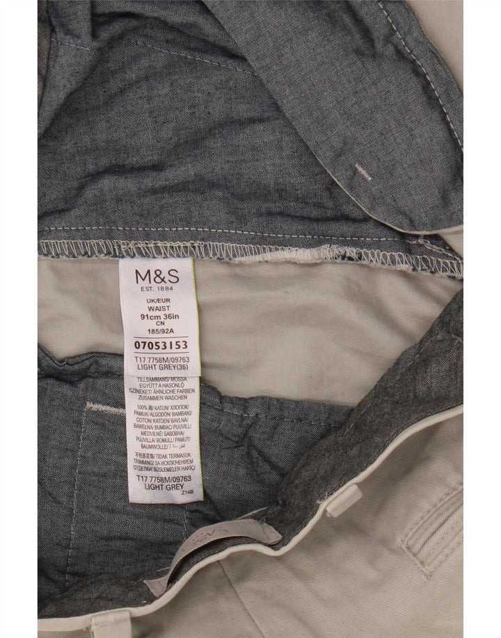 Marks & Spencer Chino Shorts til mænd W36 Large Grå Bomuld