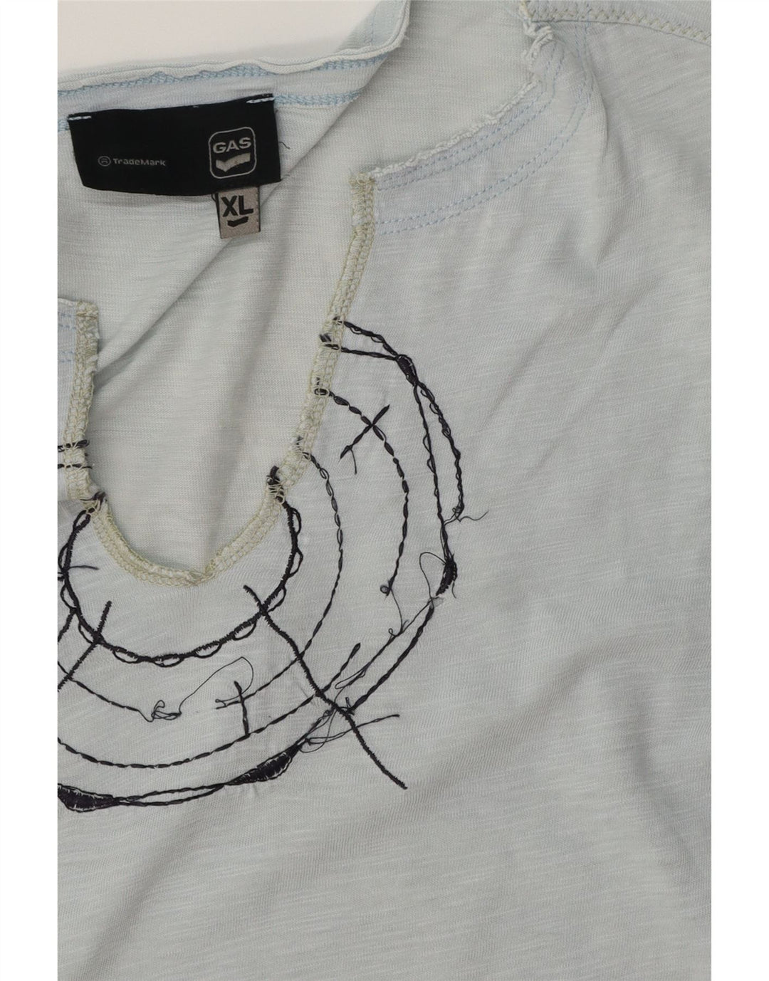 GAS Grafisk T-shirt top til mænd XL Blå Flecked