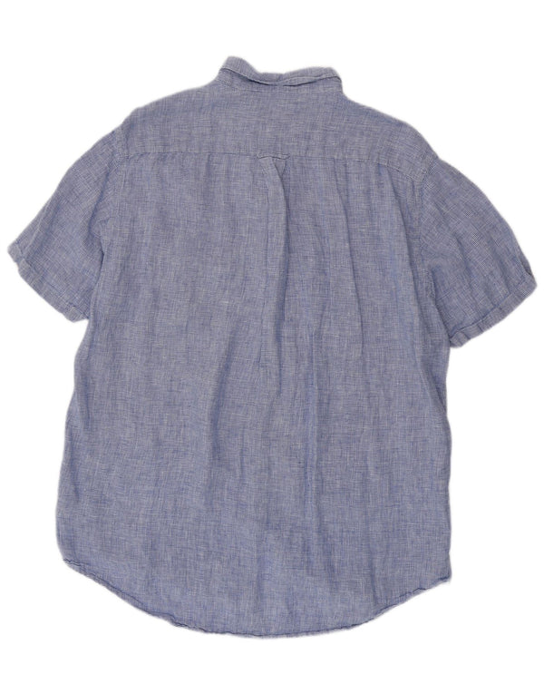 GANT Herre Regular Fit Kortærmet Skjorte Størrelse 45/46 2XL Blå Houndstooth