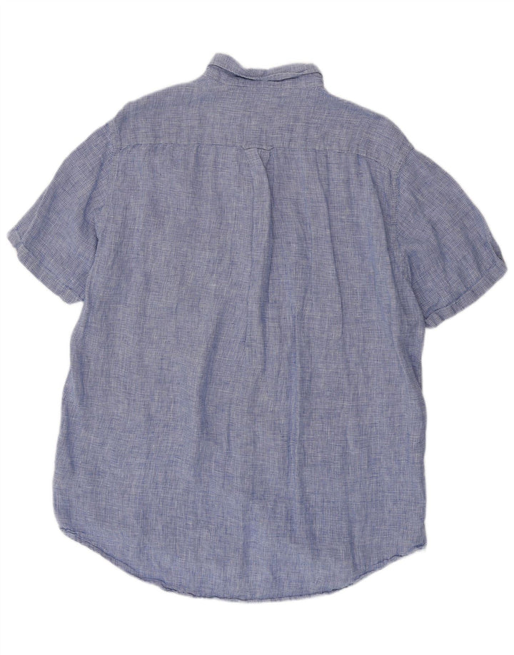 GANT Herre Regular Fit Kortærmet Skjorte Størrelse 45/46 2XL Blå Houndstooth