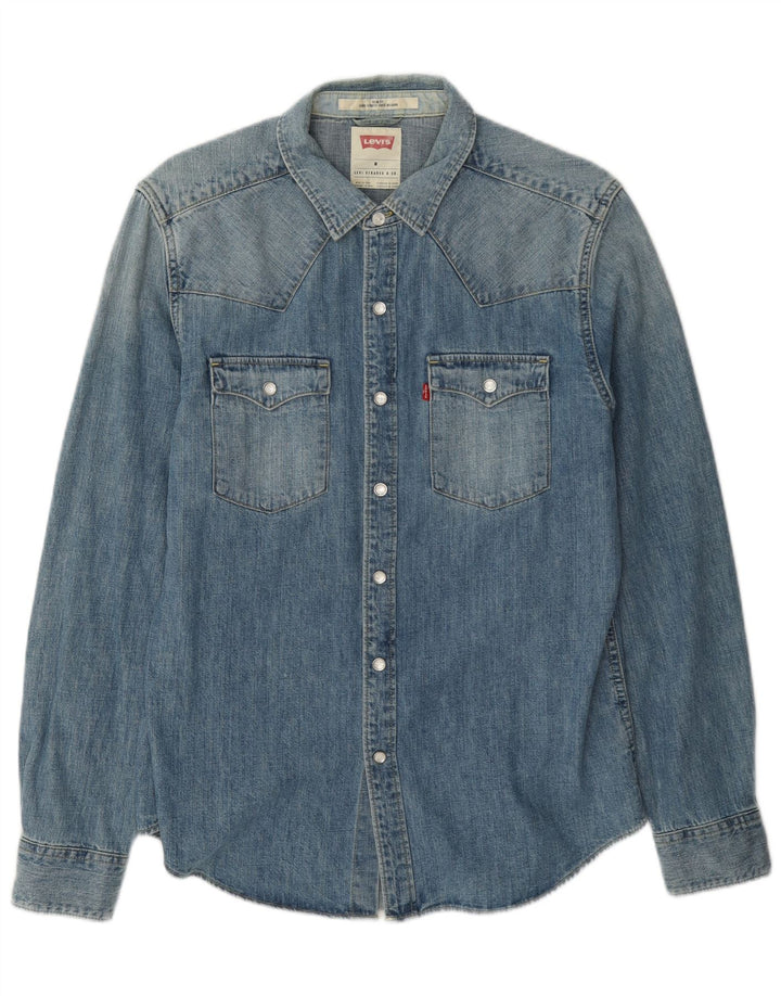 Levi's Slim Fit denimskjorte til mænd mellemblå bomuld