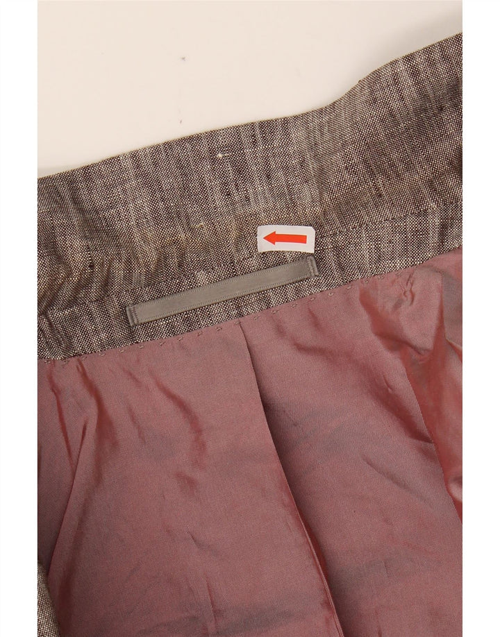 SOLBIATI Mens 2 Button Blazer Jacket UK 38 Medium Grey Flecked Linen