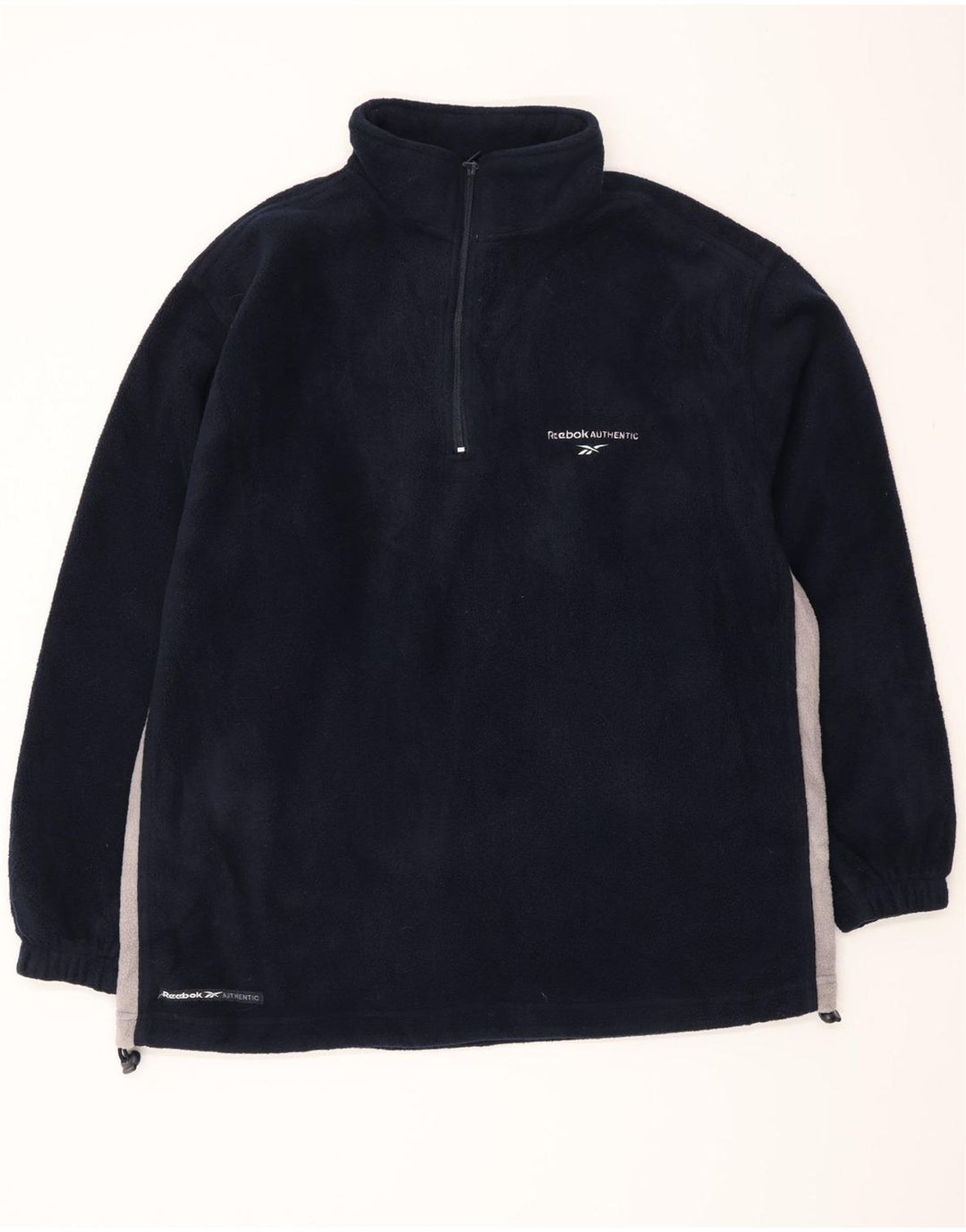 Reebok Fleece Jumper med lynlås til mænd, lille marineblå Colourblock Polyester