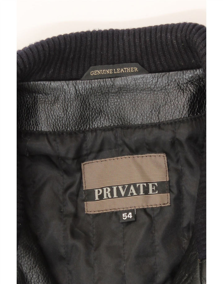 Privat Herre Læderjakke IT 54 2XL Sort Læder
