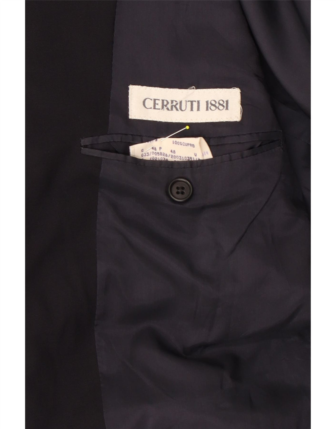 CERRUTI 1881 Mens 3 Button Blazer Jacket IT 48 Medium Navy Blue Cupro Vintage Cerruti 1881 and Second-Hand Cerruti 1881 from Messina Hembry 