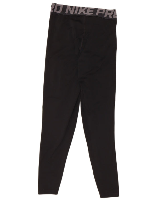 Nike Dame Dri Fit Grafiske Leggings UK 4 XS Sort Polyester