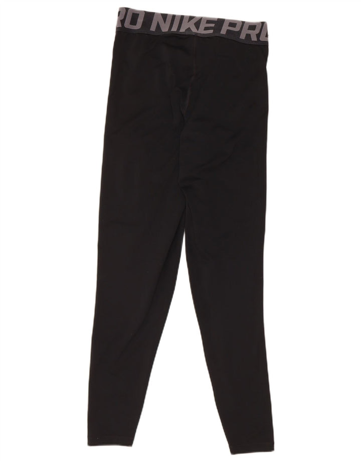 Nike Dame Dri Fit Grafiske Leggings UK 4 XS Sort Polyester