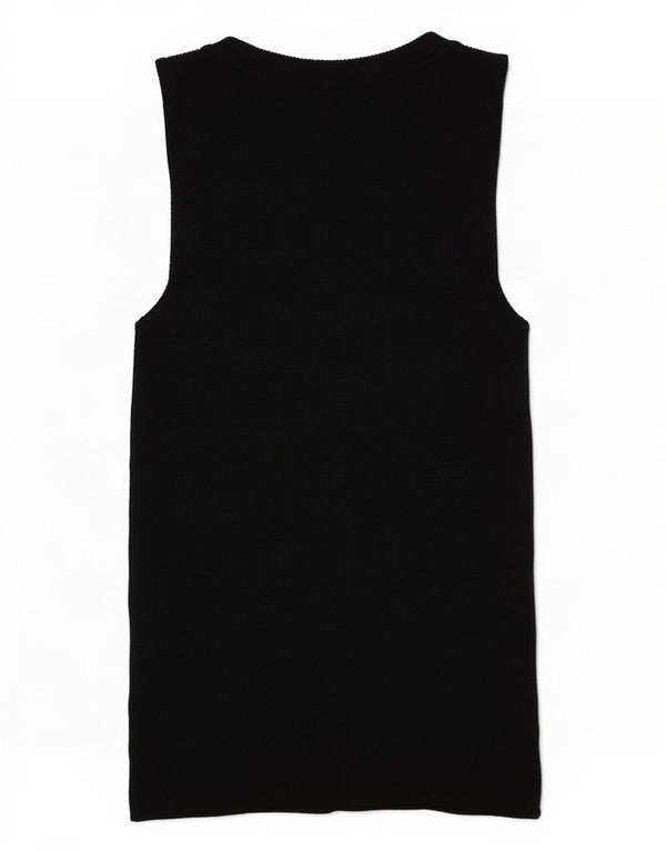 Marks & Spencer Womens Vest Top UK 10 Small Black Viscose