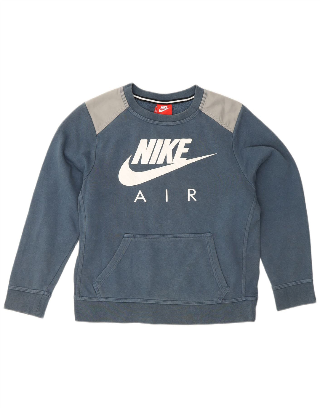 NIKE Graphic Sweatshirt Jumper 10-11 år Medium Blue Colourblock