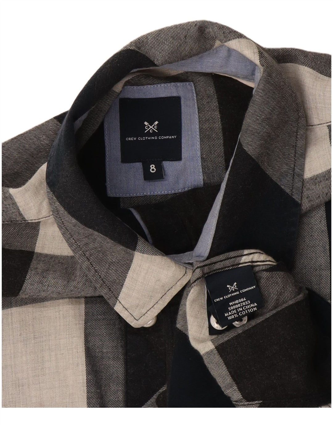 Crew Clothing Dame Oversized Flanell Shirt UK 8 Small Navy Blue Check
