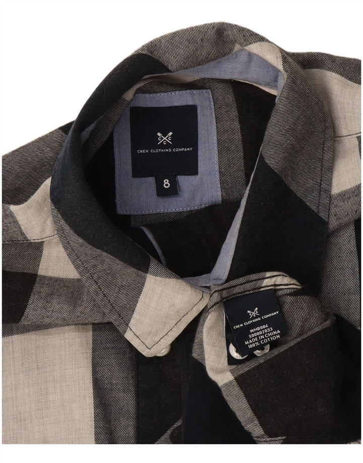 Crew Clothing Dame Oversized Flanell Shirt UK 8 Small Navy Blue Check