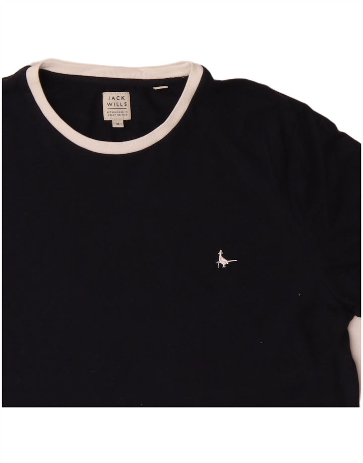 JACK WILLS Herre T-Shirt Top Medium Marineblå Bomuld