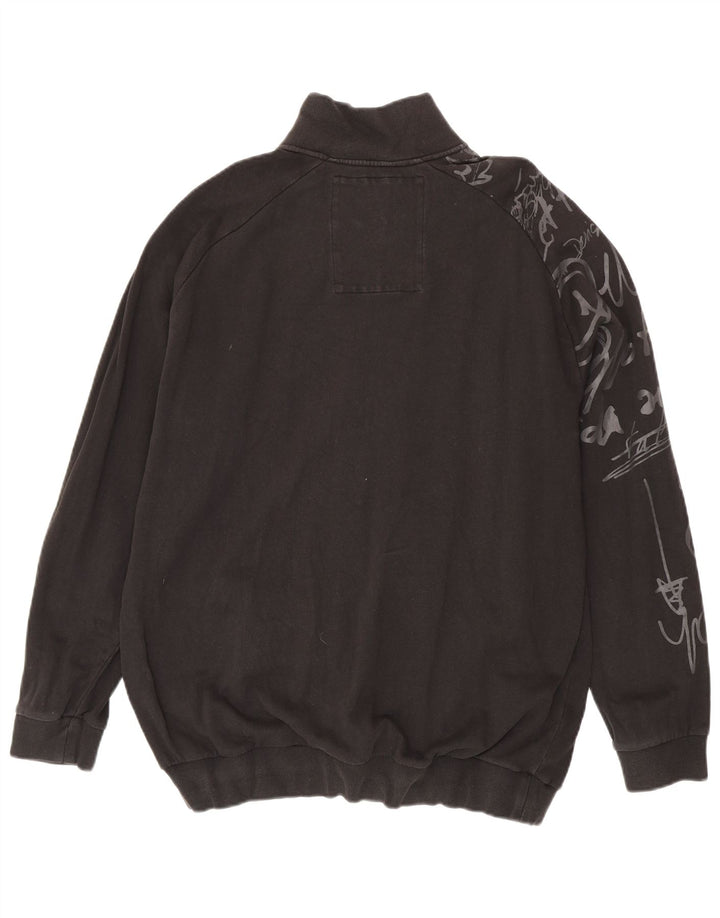 Desigual Herre grafisk træningsdragt Topjakke XL Sort Bomuld
