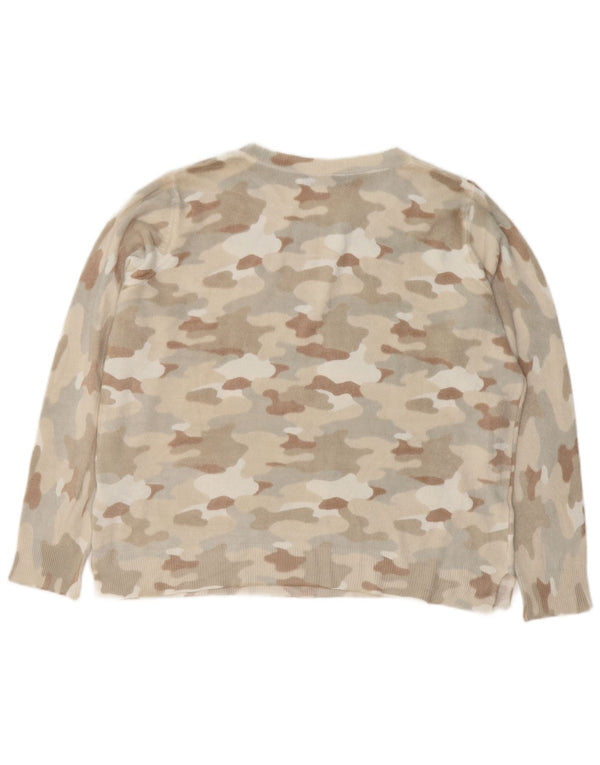 Marks & Spencer Dame Boat Neck Jumper Sweater UK 18 XL Grå Camouflage