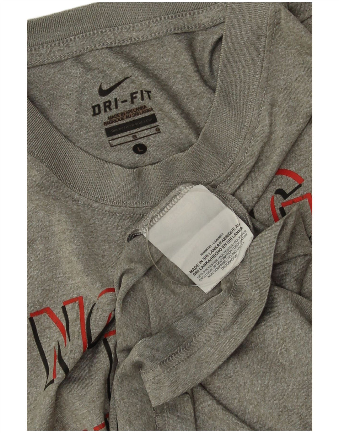 Nike Dame Dri Fit Grafisk T-Shirt Top UK 14 Stor grå flækket polyester