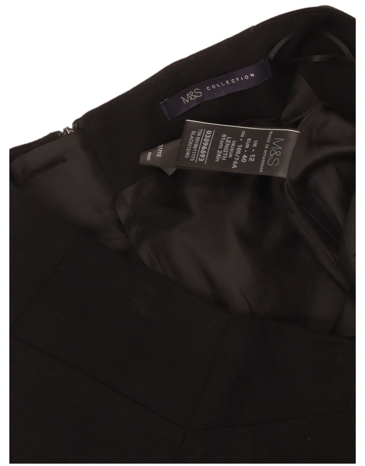 Marks & Spencer Pencil Nederdel til kvinder UK 12 Medium W32 Sort Polyester