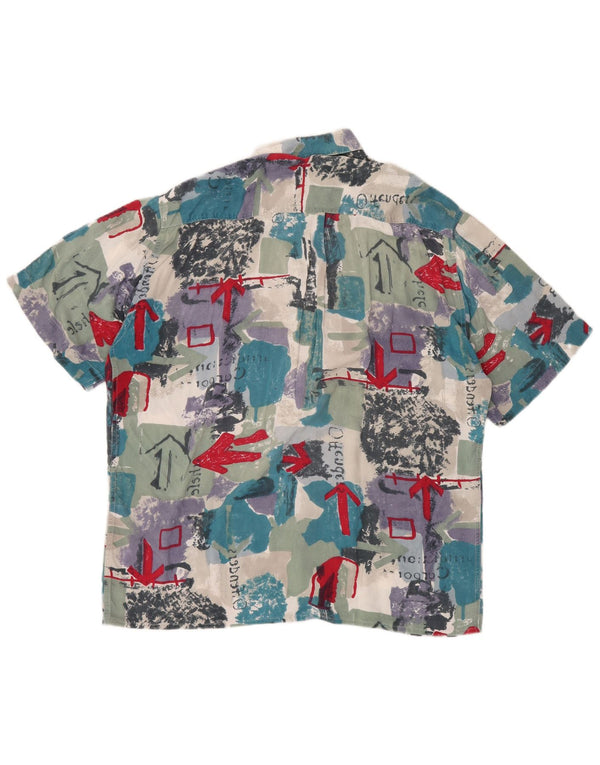 VINTAGE Herre Comfort Fit Grafisk skjorte Størrelse 39/40 Medium Flerfarvet