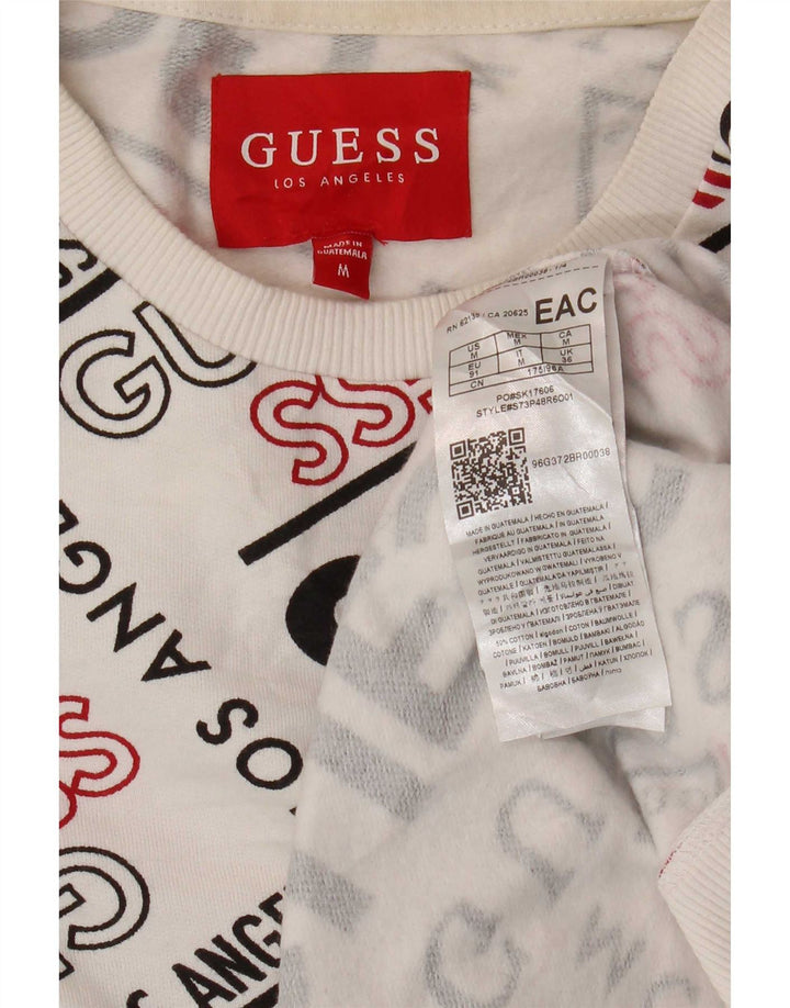 Guess Herre grafisk sweatshirt Jumper Medium Hvid Bomuld