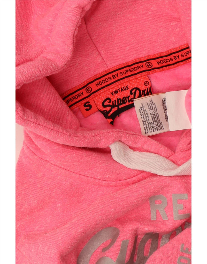 SUPERDRY Grafisk hættetrøje til kvinder UK 10 Small Pink Bomuld
