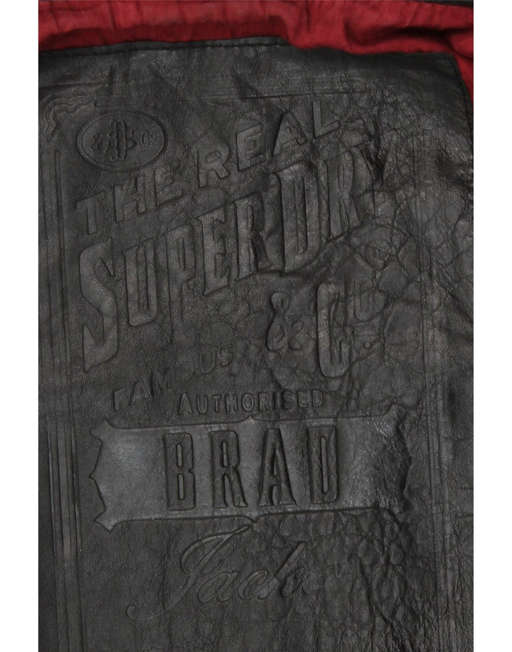 Superdry Herre Military Læderjakke UK 38 Medium Sort Læder